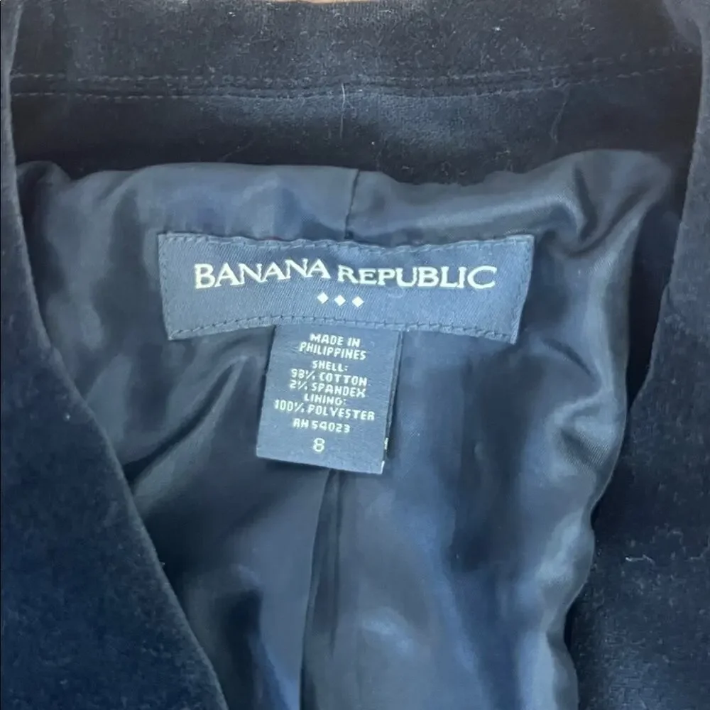 Banana Republic Y2K Women's blazer Dark gray short Velvet Blazer size 8